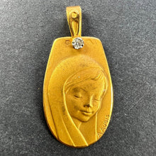 Load image into Gallery viewer, French Augis Virgin Mary 18K Yellow Gold Diamond Religious Medal Pendant