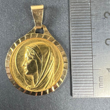 Load image into Gallery viewer, Large French 18K Yellow Gold Virgin Mary Charm Pendant Medal