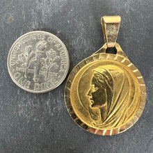 Load image into Gallery viewer, Large French 18K Yellow Gold Virgin Mary Charm Pendant Medal