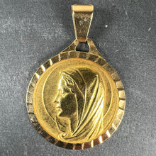 Load image into Gallery viewer, Large French 18K Yellow Gold Virgin Mary Charm Pendant Medal