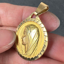 Load image into Gallery viewer, Large French 18K Yellow Gold Virgin Mary Charm Pendant Medal