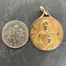 Load image into Gallery viewer, French Sacred Heart Madonna Child Rolled 18K Yellow Gold Filled Charm Pendant