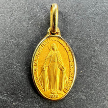 Load image into Gallery viewer, Small Virgin Mary Miraculous Medal 18K Yellow Gold Charm Pendant