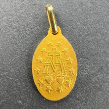 Load image into Gallery viewer, Small Virgin Mary Miraculous Medal 18K Yellow Gold Charm Pendant