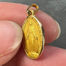 Load image into Gallery viewer, Small Virgin Mary Miraculous Medal 18K Yellow Gold Charm Pendant
