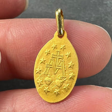 Load image into Gallery viewer, Small Virgin Mary Miraculous Medal 18K Yellow Gold Charm Pendant