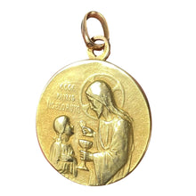 Load image into Gallery viewer, French Religious Jesus Christ Holy Communion 18K Yellow Gold Medal Pendant