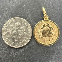 Load image into Gallery viewer, Cancer Starsign Zodiac 18K Yellow Gold Charm Medal Pendant