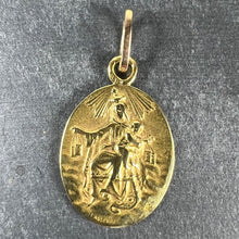 Load image into Gallery viewer, French Lasserre St Scapulaire Madonna Sacred Heart 18K Yellow Gold Medal Pendant