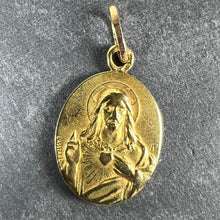 Load image into Gallery viewer, French Lasserre St Scapulaire Madonna Sacred Heart 18K Yellow Gold Medal Pendant