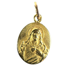 Load image into Gallery viewer, French Lasserre St Scapulaire Madonna Sacred Heart 18K Yellow Gold Medal Pendant