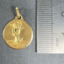 Load image into Gallery viewer, Vintage French Saint Christopher 18K Yellow Gold Charm Pendant Medal