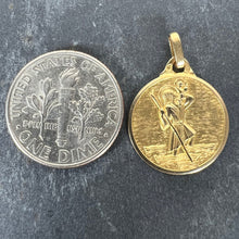 Load image into Gallery viewer, Vintage French Saint Christopher 18K Yellow Gold Charm Pendant Medal