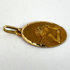 French Augis Raphael’s Cherub 18K Yellow Gold Charm Pendant