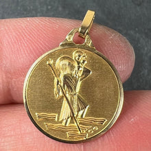 Load image into Gallery viewer, Vintage French Saint Christopher 18K Yellow Gold Charm Pendant Medal