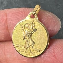 Load image into Gallery viewer, Vintage French Saint Christopher 18K Yellow Gold Charm Pendant Medal