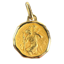 Load image into Gallery viewer, Augis Grun French Saint Christopher 18K Yellow Gold Charm Pendant