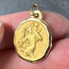 Load image into Gallery viewer, Augis Grun French Saint Christopher 18K Yellow Gold Charm Pendant
