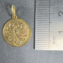 Load image into Gallery viewer, Italian Scorpio Starsign Zodiac 18K Yellow Gold Charm Medal Pendant