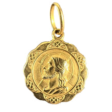 Load image into Gallery viewer, Italian UnoAErre Dio Ti Protegga God Protect You 18K Yellow Gold Charm Pendant