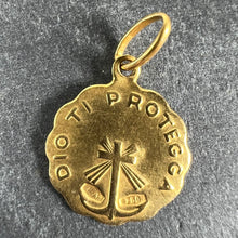 Load image into Gallery viewer, Italian UnoAErre Dio Ti Protegga God Protect You 18K Yellow Gold Charm Pendant