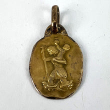 Load image into Gallery viewer, Vintage French Perroud Saint Christopher 18K Yellow Gold Medal Pendant