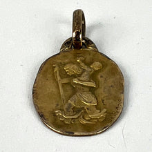 Load image into Gallery viewer, Vintage French Perroud Saint Christopher 18K Yellow Gold Medal Pendant
