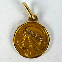 Load image into Gallery viewer, French Augis Mazzoni Jesus Christ Crown of Thorns  18K Yellow Gold Medal Pendant