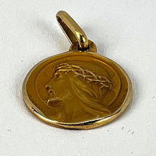 Load image into Gallery viewer, French Augis Mazzoni Jesus Christ Crown of Thorns  18K Yellow Gold Medal Pendant
