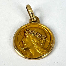 Load image into Gallery viewer, French Augis Mazzoni Jesus Christ Crown of Thorns  18K Yellow Gold Medal Pendant