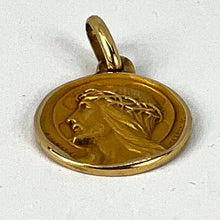 Load image into Gallery viewer, French Augis Mazzoni Jesus Christ Crown of Thorns  18K Yellow Gold Medal Pendant