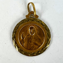 Load image into Gallery viewer, Dropsy Notre Dame de Mont Carmel Sacred Heart 18K Yellow Gold Medal Pendant