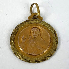 Load image into Gallery viewer, Dropsy Notre Dame de Mont Carmel Sacred Heart 18K Yellow Gold Medal Pendant
