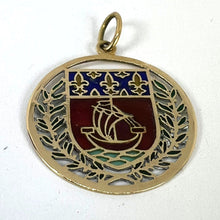 Load image into Gallery viewer, French City of Paris Coat of Arms 18k Gold Plique-A-Jour Enamel Charm Pendant