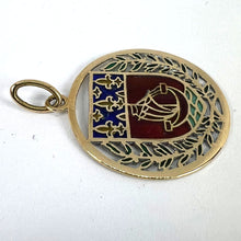 Load image into Gallery viewer, French City of Paris Coat of Arms 18k Gold Plique-A-Jour Enamel Charm Pendant
