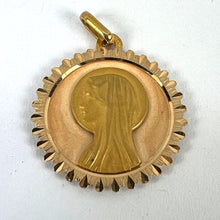 Load image into Gallery viewer, French Perroud Virgin Mary 18K Yellow Rose Gold Medal Pendant