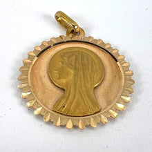 Load image into Gallery viewer, French Perroud Virgin Mary 18K Yellow Rose Gold Medal Pendant