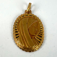 Load image into Gallery viewer, French Virgin Mary 18K Yellow Gold Religious Medal Pendant
