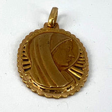 Load image into Gallery viewer, French Virgin Mary 18K Yellow Gold Religious Medal Pendant
