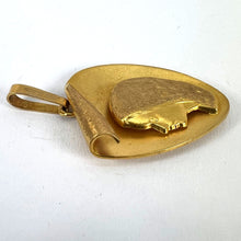 Load image into Gallery viewer, French Virgin Mary Heart Shaped 18K Yellow Gold Medal Pendant