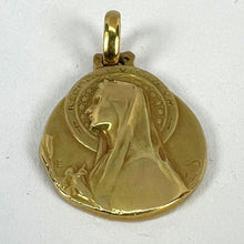 Load image into Gallery viewer, French Emile Dropsy Virgin Mary 18K Yellow Gold Medal Pendant