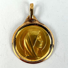 Load image into Gallery viewer, French Virgin Mary 18K Yellow Gold Religious Medal Pendant