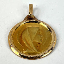Load image into Gallery viewer, French Virgin Mary 18K Yellow Gold Religious Medal Pendant