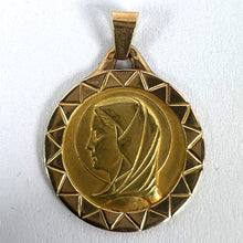 Load image into Gallery viewer, French Virgin Mary 18K Yellow Gold Medal Pendant