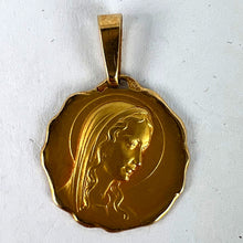 Load image into Gallery viewer, French Virgin Mary 18K Yellow Gold Religious Medal Pendant