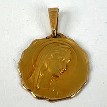 Load image into Gallery viewer, French Virgin Mary 18K Yellow Gold Religious Medal Pendant