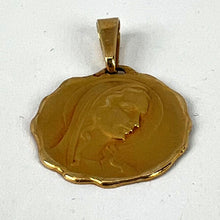 Load image into Gallery viewer, French Virgin Mary 18K Yellow Gold Religious Medal Pendant