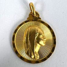 Load image into Gallery viewer, Vintage French Virgin Mary 18K Yellow Gold Sunburst Medal Pendant