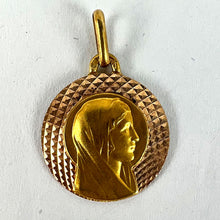 Load image into Gallery viewer, French Augis Religious Virgin Mary 18K Yellow Rose Gold Medal Pendant
