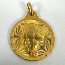 Load image into Gallery viewer, Vintage French Virgin Mary 18K Yellow Gold Sunburst Medal Pendant